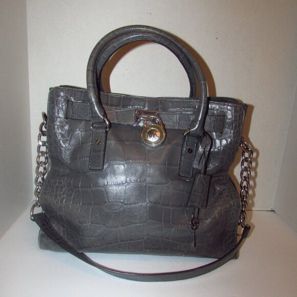 MICHAEL KORS Leather Hamilton Croc Bag - Picture 5 of 15